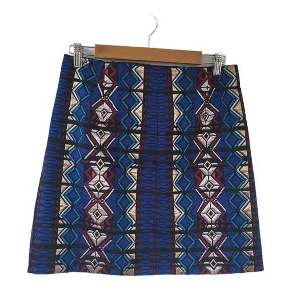 J.Crew Windowpane Jacquard Front Zip Mini Skirt Size 6 - Picture 4 of 10